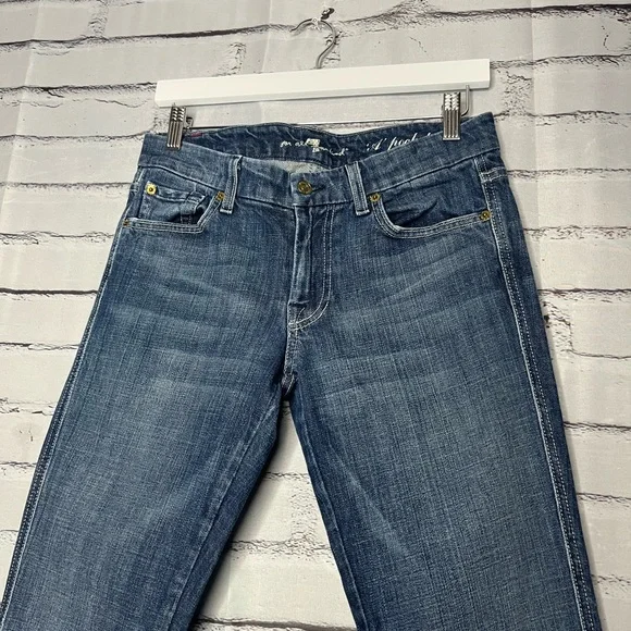 7 For All Mankind A Pocket Wide Leg Jeans Women’s 28×30 Dark Wash Relaxed Y2K - Picture 6 of 16